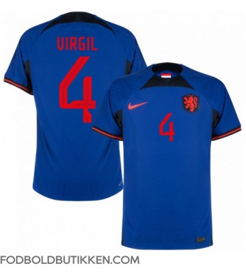 Holland Virgil van Dijk #4 Udebanetrøje VM 2022 Kortærmet